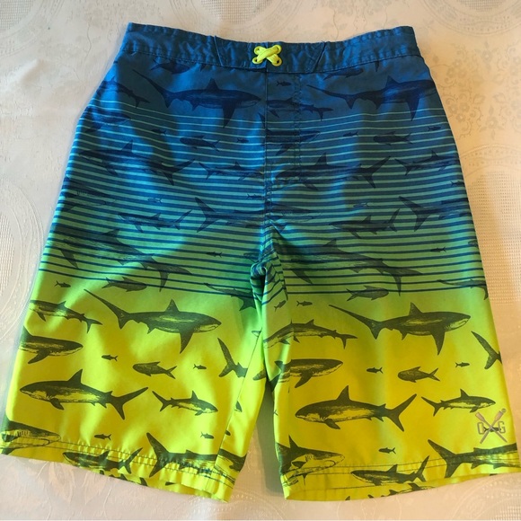 Ocean Gear Boys Size XL(14-16) Blue Fish Design Swimming Trunks Baiting Shorts - Picture 10 of 15